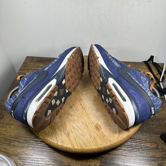 Nike Air Max Shoes Mens Size 8.5 Denim Suede Orange Laces 819523-400 Sneakers main image 4